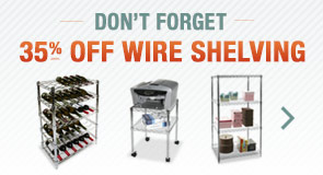 35% Off Wire Shelving