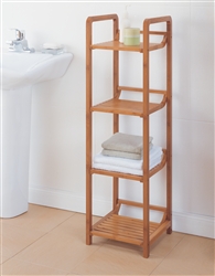 Lohas Bamboo 4 Tier Tower for bathroom and linens
