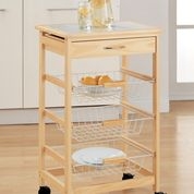 Kitchen Cart with 3 baskets for storage