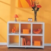 Storage cube bookcase with 6 cubbies