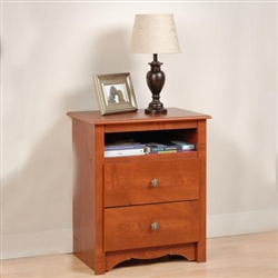 Nightstand with drawers and cubbie