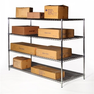 30"d x 72"w wire shelving rack with 4 levels
