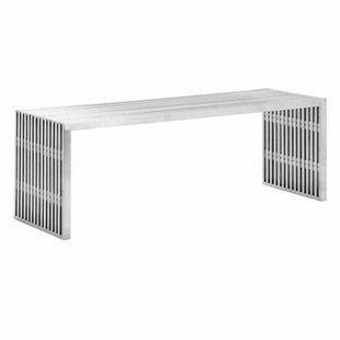 Novel Double Bench Brushed Stainless Steel