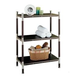 Baronial Wood and metal 3 Tier Rack chrome with dark wood accents