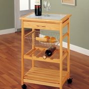 Kitchen Cart with basket for storage