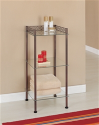 Morocco Bronze and Glass 3 Tier Tower for bathroom and linens