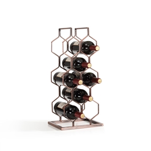 Copper Electroplated 8 Bottle Wine Rack