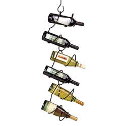Climbing Tendril black wine rack to hold six bottles
