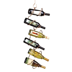 Climbing Tendril copper wine rack for easy storage