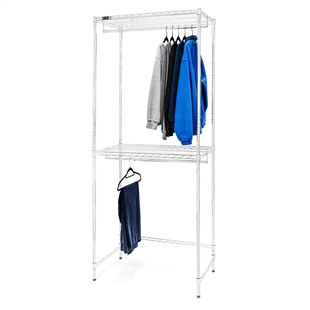 Wire shelving for Reach-in Closets w/ double hang storage