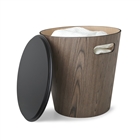 Woodrow Storage Stool - Black/Walnut