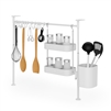 Anywhere Tension Kitchen Organizer - 12 Hooks, Hanging Trays, Caddy