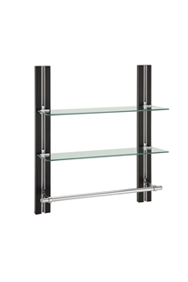 2 tier glass shelf with towel bar