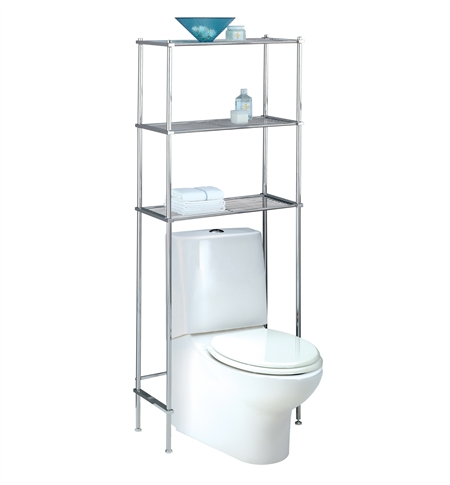 3 Shelf Metal Wire Over Toilet Shelving - Organize It All | The