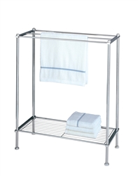 Chrome Metro Towel Rack with wire shelf