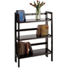 3-Tier Folding and Stackable bookcase in black