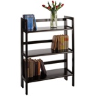 3-Tier Folding and Stackable bookcase in black
