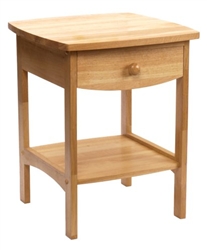 Curved End Table with One Drawer