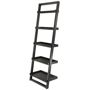 Bailey Leaning ladder bookcase with 5 shelves in espresso