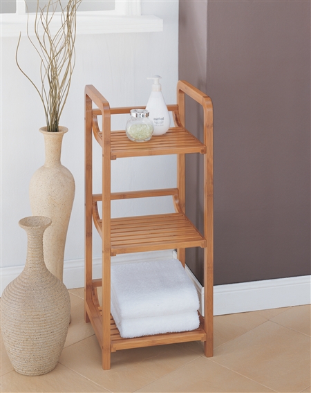 Lohas Bamboo 3 Tier Bath Tower - Organize It All