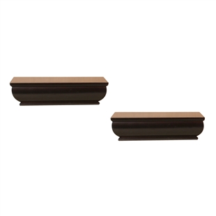 Two pack shelf ledges 4"d x 8"w in white and espresso