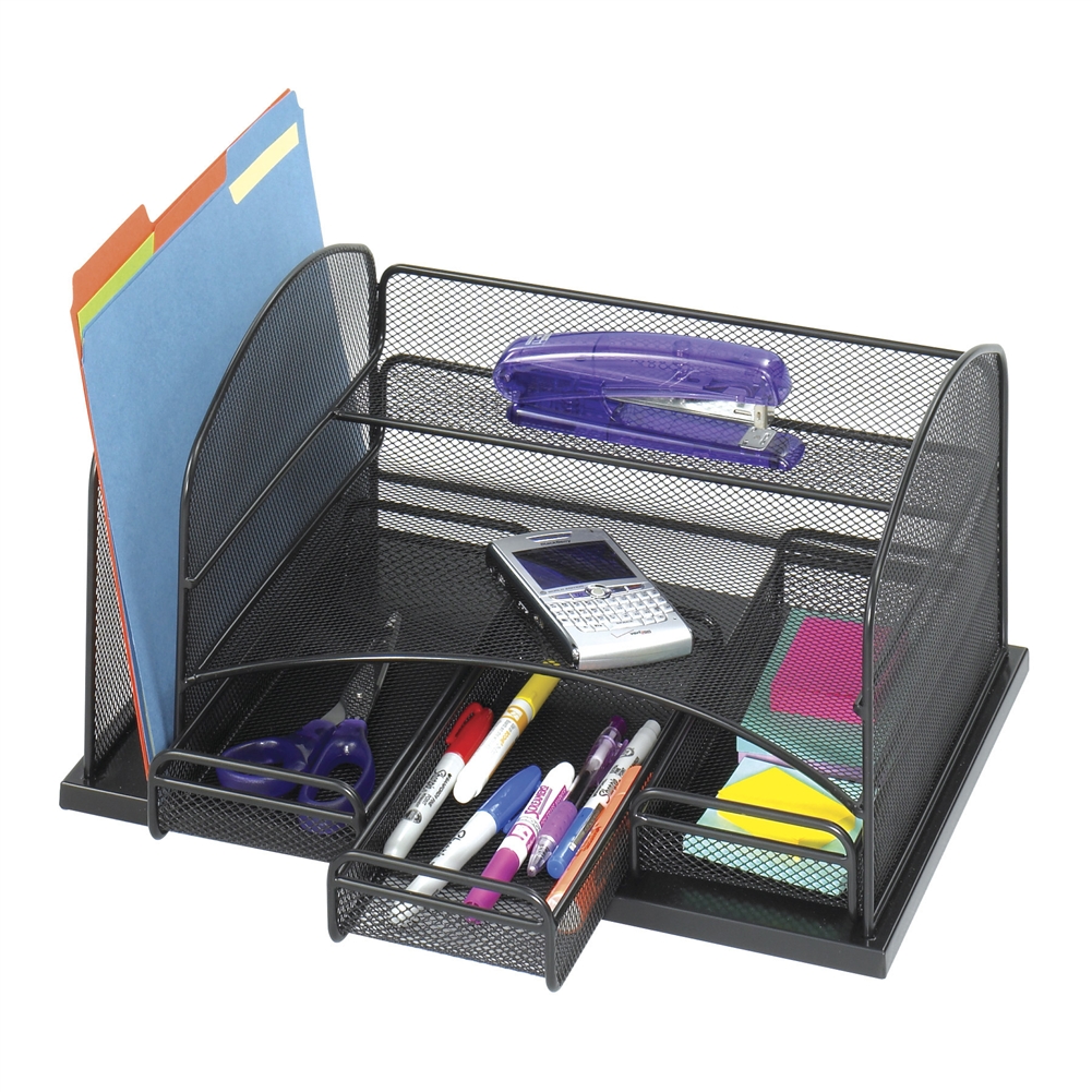Mesh Desk Organizer With Drawers Safco The Shelving Store