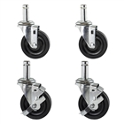 Rubber Stem Casters - 4pk