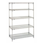 18"d Metro Wire Shelving with 5 Shelves