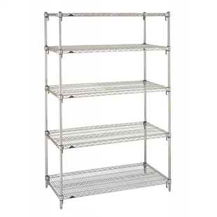 18"d Metro Wire Shelving with 5 Shelves