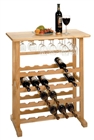 24-Bottle Wine Rack with Stemware holder-Beech
