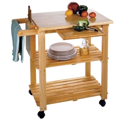 Kitchen Cart with Cutting Board add space to a kitchen