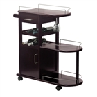 24 Wine Bottle Entertainment cart in dark espresso wood