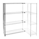 12"d x 12"w Chrome Wire Shelving Add-On Unit with 4 Shelves