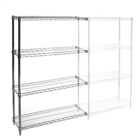 SI 12"d x 36"w Chrome Wire Shelving Add On Unit with Four Shelves