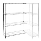 SI 12"d x 42"w Chrome Wire Shelving Add On Unit with Four Shelves
