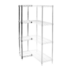 8"d x 12"h Chrome Wire Shelving Add On Unit with Four Shelves