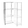 8"d x 24"h Chrome Wire Shelving Add On Unit with Four Shelves