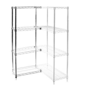 8"d x 24"h Chrome Wire Shelving Add On Unit with Four Shelves