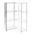 8"d x 30"h Chrome Wire Shelving Add On Unit with Four Shelves