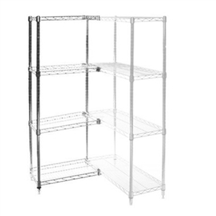 8"d x 30"h Chrome Wire Shelving Add On Unit with Four Shelves