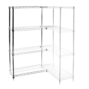 8"d x 36"h Chrome Wire Shelving Add On Unit with Four Shelves