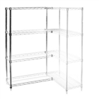 8"d x 48"h Chrome Wire Shelving Add On Unit with Four Shelves