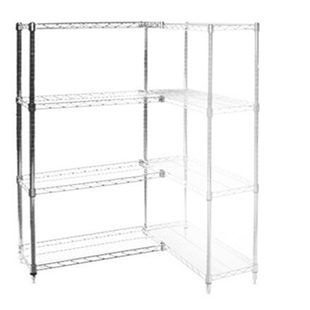 8"d x 48"h Chrome Wire Shelving Add On Unit with Four Shelves