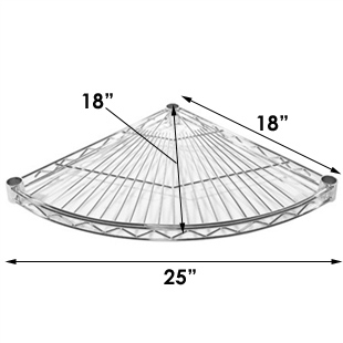 18d Radius Corner Units with 4 Shelves