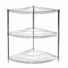 SI 18" x 18" x 34" Chrome Wire Shelving Radial Corner Unit with Three Shelves