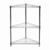 SI 18" x 18" x 34" Chrome Wire Shelving Triangle Corner Unit with Three Shelves