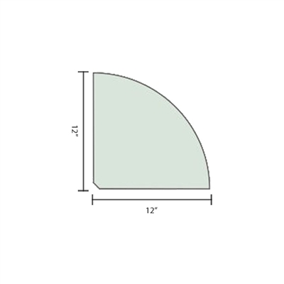 12 Qtr Rd Heron Corner Glass Shelves - 2 Brackets Included with