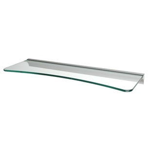 Concave Clear Glass Shelf with RAIL bracket