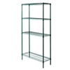 24"d Green Epoxy Wire Shelving with 4 Shelves