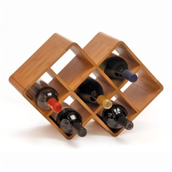 Bamboo wine rack for 8 wine bottles